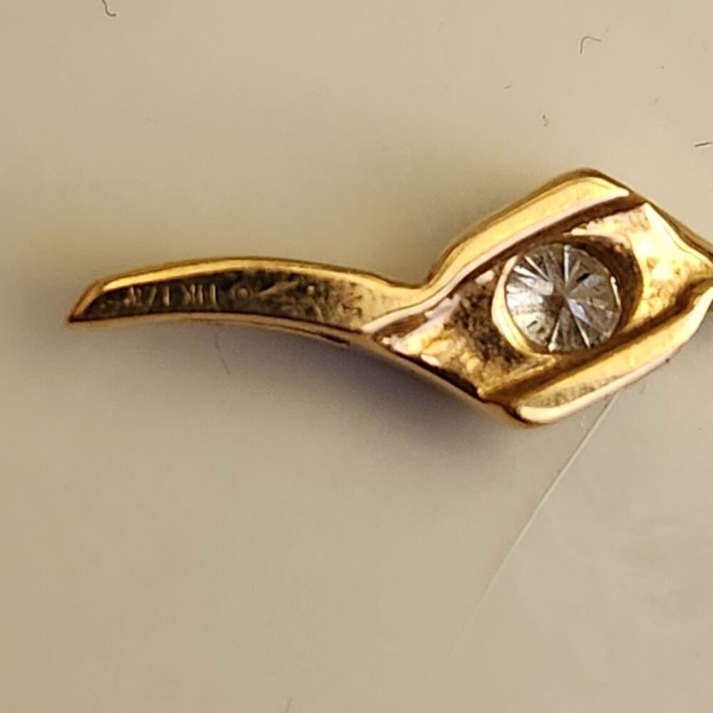 Sirena Collection 1/8 Carat Diamond  Pedant with 14kt Solid Gold  Necklace 18" - Picture 7 of 9